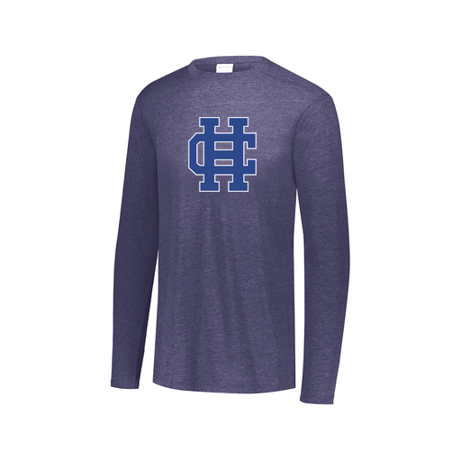 [FTLCUBNV-AXS-LOGO3] Decker Men's Tri-Blend T-Shirt - Long Sleeve (Adult XS, Navy, Logo 3)